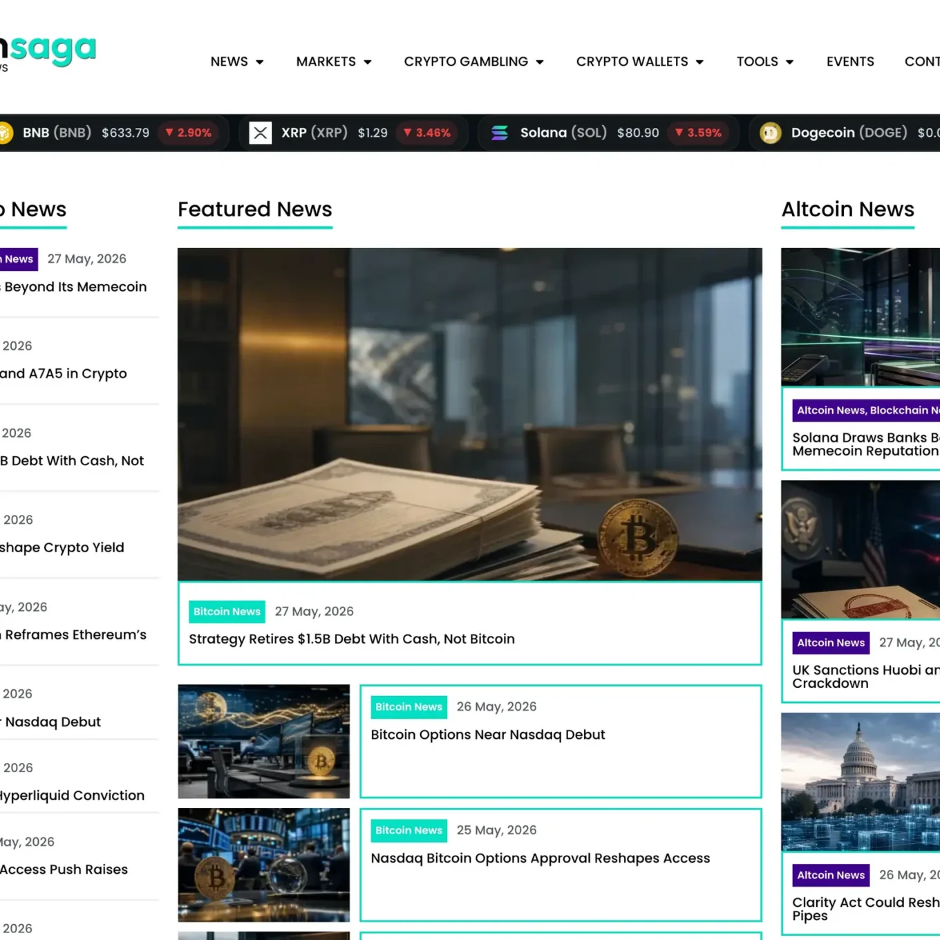 Coinsaga Crypto News